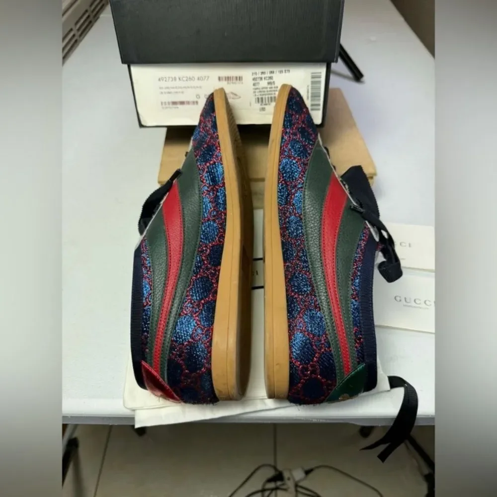 GUCCI Falacer Lurex Low-Top Sneakers Sz 8.5